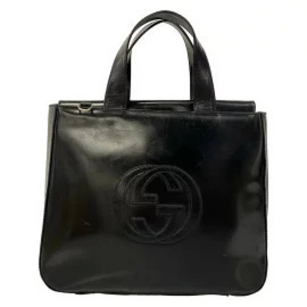 Gucci Interlocking G Handbag Black Leather